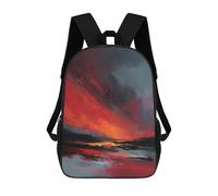 sinyumoney Abstract Sunset Landscape Painting School Backpack Fashion Stationery Backpack Waterproof Casual Daypacks for Men/Women 17inch