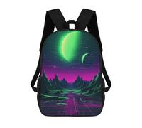 sinyumoney Abstract Synthwave Scene School Backpack Work Laptop Backpack Rucksack Bag for Camping Outdoor Adventures And Daily Travel 17inch