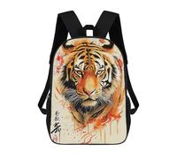 sinyumoney Abstract Tiger Children's School Backpack Fashion Casual 17inch 3D Printed School Bags Boy School Backpack Large Backpack