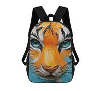 sinyumoney Abstract Tiger Portrait Backpack School Lightweight Casual Daypack School Backpacks for School/Work/Travel 17inch