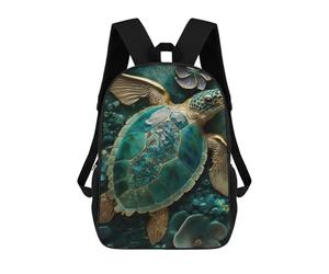 sinyumoney Abstract Turtle Kintsugi Rucksack Water Resistant Travel Backpack Computer Bag for Men, Women & Teenage Boys 17inch