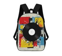 sinyumoney Abstract Vinyl Record Art Backpack School Bag Large Water Resistant Laptop Backpack for Girls Boys Teenage 17inch
