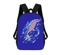 sinyumoney Abstract Wild Whale School Bag Backpack Teen Schoolbag 3D Printing Adjustable Schoolbag Fashion Pocket Bag for Kids Boys Girls Students And Teenagers Fans 17inch