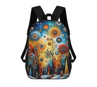 sinyumoney Abstract Winter Garden - Surreal Festive Decorative Art School Backpack School Bags for Girls Boys Backpack with Pocket Fashion School Bag Kids Backpack 17inch