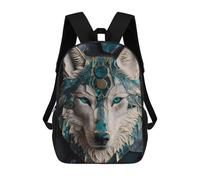 sinyumoney Abstract Wolf Kintsugi Art Rucksack High Secondary School Bags Casual Backpack for Girls Boys Teenage 17inch