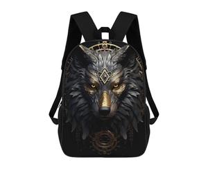 sinyumoney Abstract Wolve Head Wolf Backpack School Bag Business Laptop Rucksack Bag Unisex Casual Daypack for School/Work/Travel 17inch