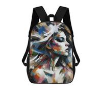 sinyumoney Abstract Woman Portrait 17 Inch Backpack School Bag Rucksack for Girls Boys Large Capacity Kids Back Pack Lightweight School Bags for Children Students
