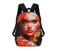 sinyumoney Abstract Woman Portrait Artwork 3D Printed 17inch Kids School Bag Rucksacks Children's School Fashion Casual Back Pack High Capacity Travel Book Bags