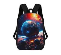 sinyumoney Abstract World Backpack 3D Printed Children's School Backpack Kids Travel Backpacks High Capacity Book Bags Children's Backpack Rucksack 17inch