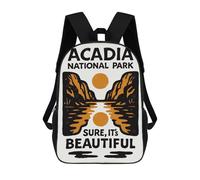 sinyumoney Acadia National Park Graphic Design Children's 17 Inch School Backpack 3D Printed Cool Knapsack for Kids Travel Rucksacks Book Bags Kids School Bag