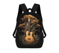 sinyumoney Acoustic Guitar Tree Life Backpack School High Secondary School Bags Casual Backpack for Teenage Girls Boys Women Men 17inch
