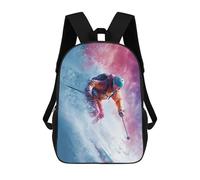 sinyumoney Action-Packed Ski Adventure -1 3D Printed 17inch Kids School Bag Rucksacks Children's School Fashion Casual Back Pack High Capacity Travel Book Bags
