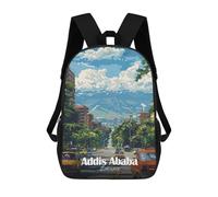 sinyumoney Addis Ababa, Ethiopia Cityscape Backpacks Kids School Backpack School Bag 3D Printed Fashion School Bags for Boys Elementary And Middle School Students 17inch