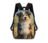 sinyumoney Adorable Australian Shepherd Dog Kids Backpacks,3D Personalized School Bookbags for Boys Girls Large Schoolbags Casual Daypack 17inch