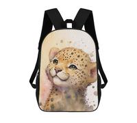 sinyumoney Adorable Cheetah Cub Portrait School Bag Bookbag 3D Printed Children's Backpacks for Kids Boy Girl Book Bags Kids School Bag Travel Rucksacks 17inch