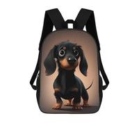 sinyumoney Adorable Dachshund Pup School Backpack Large Lightweight Casual Backpack for Girls Boys Teenage 17inch