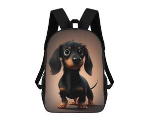 sinyumoney Adorable Dachshund Pup School Backpack Large Lightweight Casual Backpack for Girls Boys Teenage 17inch