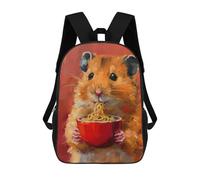 sinyumoney Adorable Hamster Spaghetti Children's School Backpack 3D Printed for Kids Travel Rucksacks Book Bags for Boys Elementary School Students 17inch