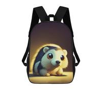 sinyumoney Adorable Hedgehog Illustration Rucksacks 3D Printed Children Backpacks Fashion Casual Daypack Cute Travel Bags Outdoor Casual Daypack for Boy And Girl 17inch
