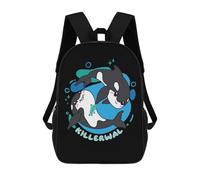 sinyumoney ADORABLE KILLER WHALES Backpacks Kids Student Schoolbag,3D Printed Backpacks,Elementary And Middle School Students Backpacks for Boys Girls 17inch