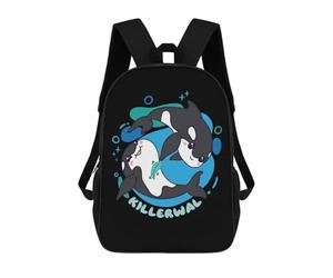 sinyumoney ADORABLE KILLER WHALES Children's School Backpack 3D Printed for Kids Travel Rucksacks Book Bags for Boys Elementary School Students 17inch