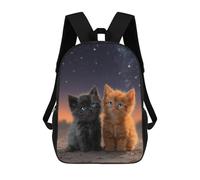 sinyumoney Adorable Kitten Duo Rucksack Water Resistant Travel Backpack Computer Bag for Campus Outdoor Travel Sports 17inch