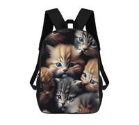 sinyumoney Adorable Kitten Pile-Up School Backpack Computer Rucksack for School/Work/Travel for School/Work/Travel 17inch