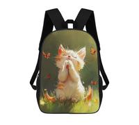 sinyumoney Adorable Kitten with Butterflies -1 School Bags School Secondary High School College Backpack Travel for Boys/Girls/Teenagers 17inch