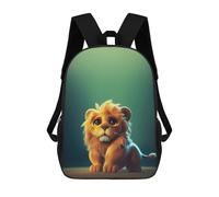 sinyumoney Adorable Lion Cub Illustration Kids Backpack Girls 3D School Bags, Children's Rucksack Toddler Schoolbag,Casual Daypacks Fashion Bookbag Bag 17inch