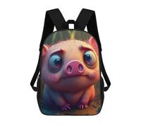 sinyumoney Adorable Piglet in Forest 3D Printed Kids School Bag Rucksacks Children's School Fashion Casual Back Pack High Capacity Travel Book Bags Backpack for Kids 17inch