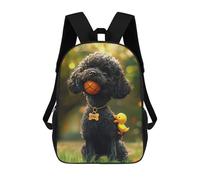 sinyumoney Adorable Poodle with Basketball And Rubber Duck Rucksack School Secondary High School College Backpack Travel for Campus Outdoor Travel Sports 17inch