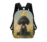 sinyumoney Adorable Poodle with Rubber Duck Backpack School Bag High Secondary School Bags Casual Backpack for Teenage Girls Boys Women Men 17inch