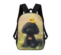 sinyumoney Adorable Poodle with Yellow Duck Backpack School Bag Work Laptop Backpack Rucksack Bag for Boys/Girls/Teenagers 17inch