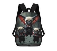 sinyumoney Adorable Pugs Vampires Backpacks 3D Printed Kids School Backpack Outdoor Casual Daypack Fashion Casual Children Backpacks Cute Travel Bags 17inch