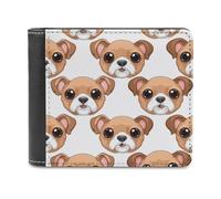 sinyumoney Adorable Puppy Faces Pattern 3D Print Clutch Purse ID Window Coin Banknote Compartments Slim Elegant Purse for Boys Girls 11.7cm*9.5cm