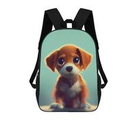 sinyumoney Adorable Puppy Portrait -1 School Bag Backpack Teen Schoolbag 3D Printing Adjustable Schoolbag Fashion Pocket Bag for Kids Boys Girls Students And Teenagers Fans 17inch