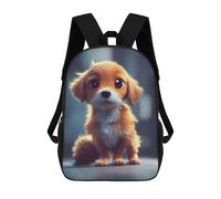 sinyumoney Adorable Puppy Portrait -3 3D Printed Children's School Backpack for Kids High Capacity Travel Rucksacks Book Bags Kids School Bag Back Pack 17inch