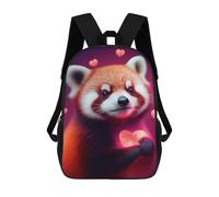sinyumoney Adorable Red Panda with Heart Backpack School Bag High Secondary School Bags Casual Backpack - Perfect for Travel, Work And Daily Use 17inch