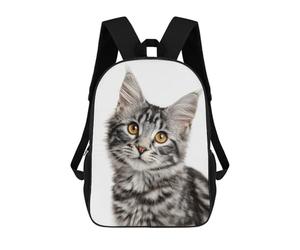 sinyumoney Adorable Tabby Kitten Close-Up Backpack School Bag Lightweight Casual Daypack School Backpacks for School/Work/Travel 17inch