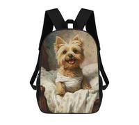 sinyumoney Adorable Yorkshire Terrier in Bed Backpacks 3D Printed 17inch Kids School Backpack Outdoor Casual Daypack Casual Travel Bags for Middle School Students