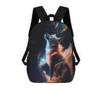 sinyumoney Adoring Fox in Space Children's School Backpack Fashion Casual 17inch 3D Printed School Bags Boy School Backpack Large Backpack