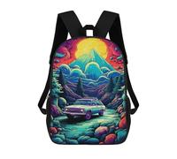 sinyumoney Adventure Car in Fantasy Forest School Backpack Fashion Stationery Backpack Waterproof Casual Daypacks for Men/Women 17inch