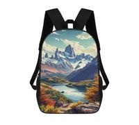sinyumoney Adventure in Patagonia Backpack 3D Print Kids Bag Elementary Students Daypack Lightweight School Bag for Children Girls Boys Nursery Lunch Pack 17inch