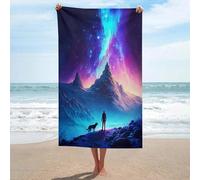sinyumoney Adventure With My Dog Towel 1pc Absorbent Quick Drying Beach Towel for Camping Vacation Gift 130cm*80cm