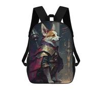 sinyumoney Adventurous Corgi Rucksacks 3D Printed Children Backpacks Fashion Casual Daypack Cute Travel Bags Outdoor Casual Daypack for Boy And Girl 17inch