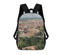 sinyumoney Aerial View of Rome 3D Printed Children's School Backpack for Kids Travel Rucksacks Book Bags Kids School Bag 17inch