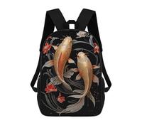 sinyumoney Aesthetic Koi Fish Japan Kids Backpack 17 Inch School Bag 3D Printed Cartoon School Backpacks for Boys And Teenager School Students