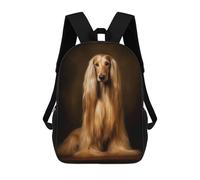 sinyumoney Afghan Hound 3D Printed School Backpack Casual Children's Backpacks 3D Printed School Bag for Boys Elementary And Middle 17inch