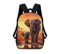sinyumoney African Elephant Family Backpack School Bag Rucksack Casual Daypacks School Work Travel Bag for Teenage Girls Boys Women Men 17inch