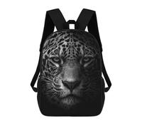 sinyumoney African Leopard Face Black Children's 17 Inch School Backpack 3D Printed Cool Knapsack for Kids Travel Rucksacks Book Bags Kids School Bag
